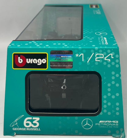 Mercedes-AMG F1 W14 E Performance #63 George Russell "Petronas" Formula One F1 1/24 Diecast Model Car by Bburago