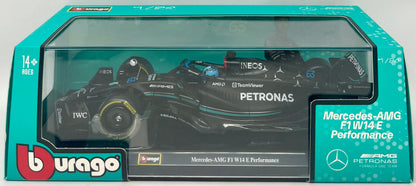 Mercedes-AMG F1 W14 E Performance #63 George Russell "Petronas" Formula One F1 1/24 Diecast Model Car by Bburago