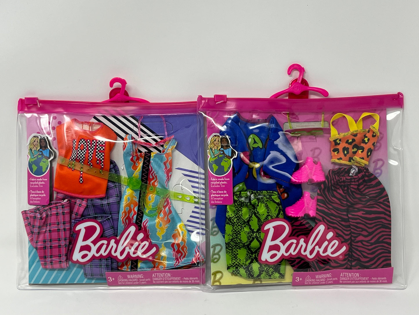 Barbie Clothes  2-Pack Dolls, Rock 'n Roll and Vibrant Outfits 4 Total Outfits