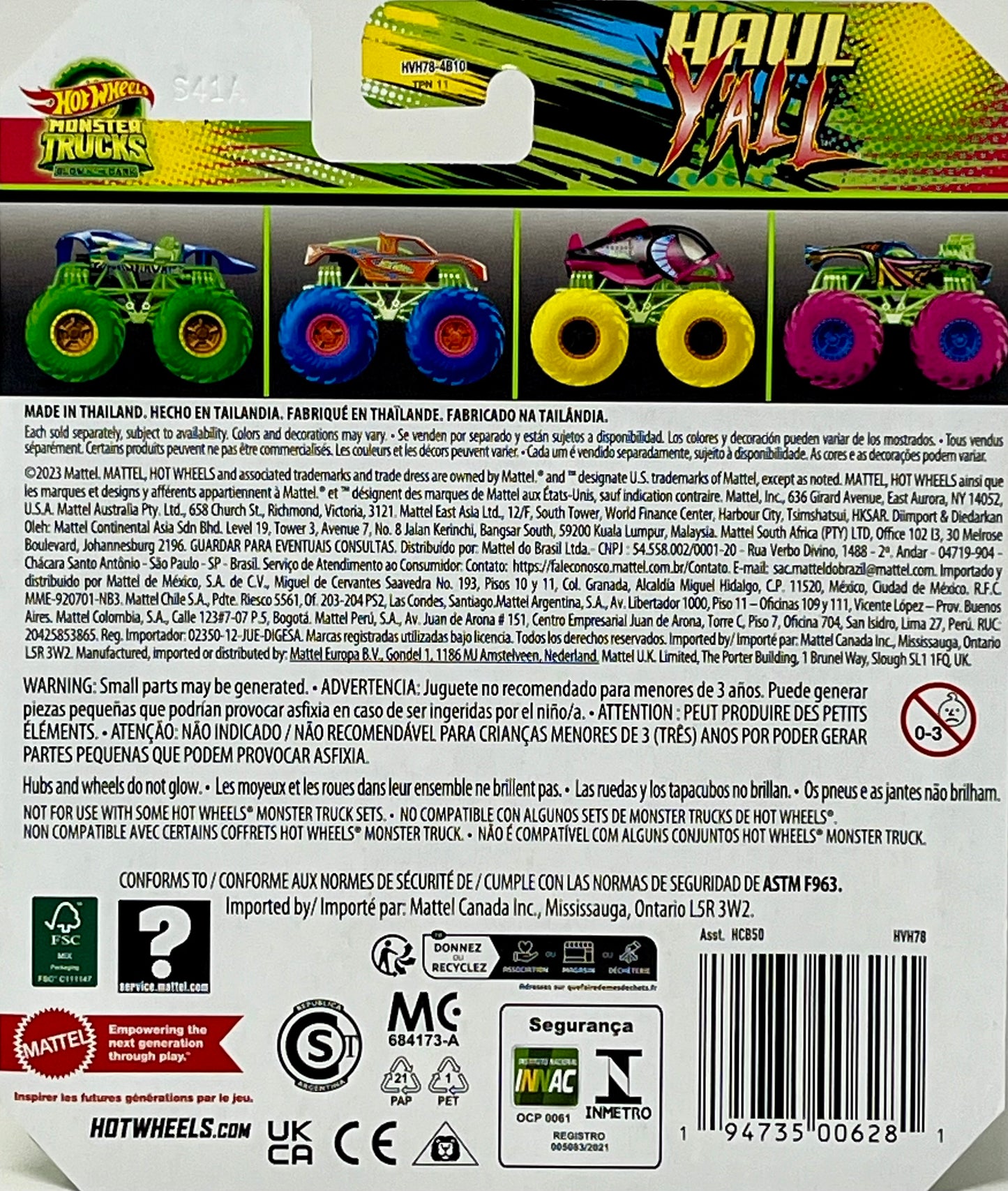 Hot Wheels Monster Truck Glow in the Dark Haul Y’all #24