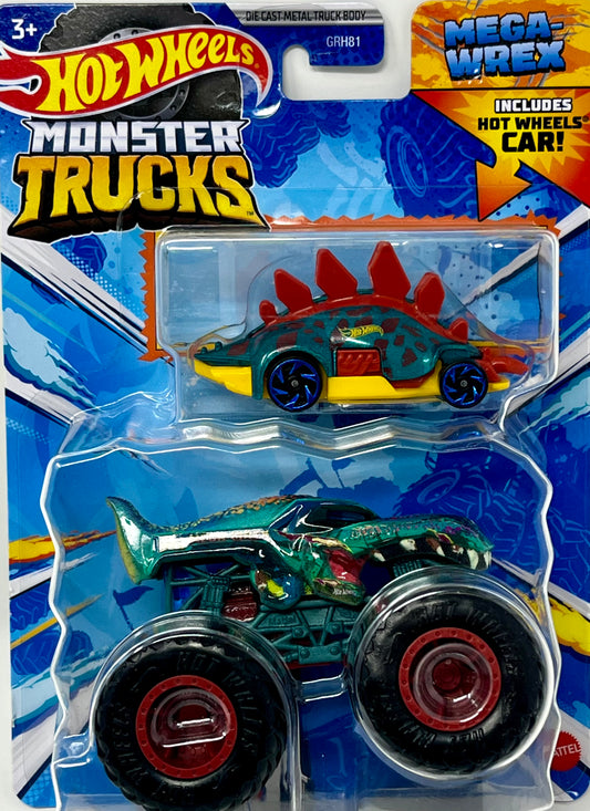 Hot Wheels Monster Trucks Mega Wrex With Motosaurus Car 1:64 Scale
