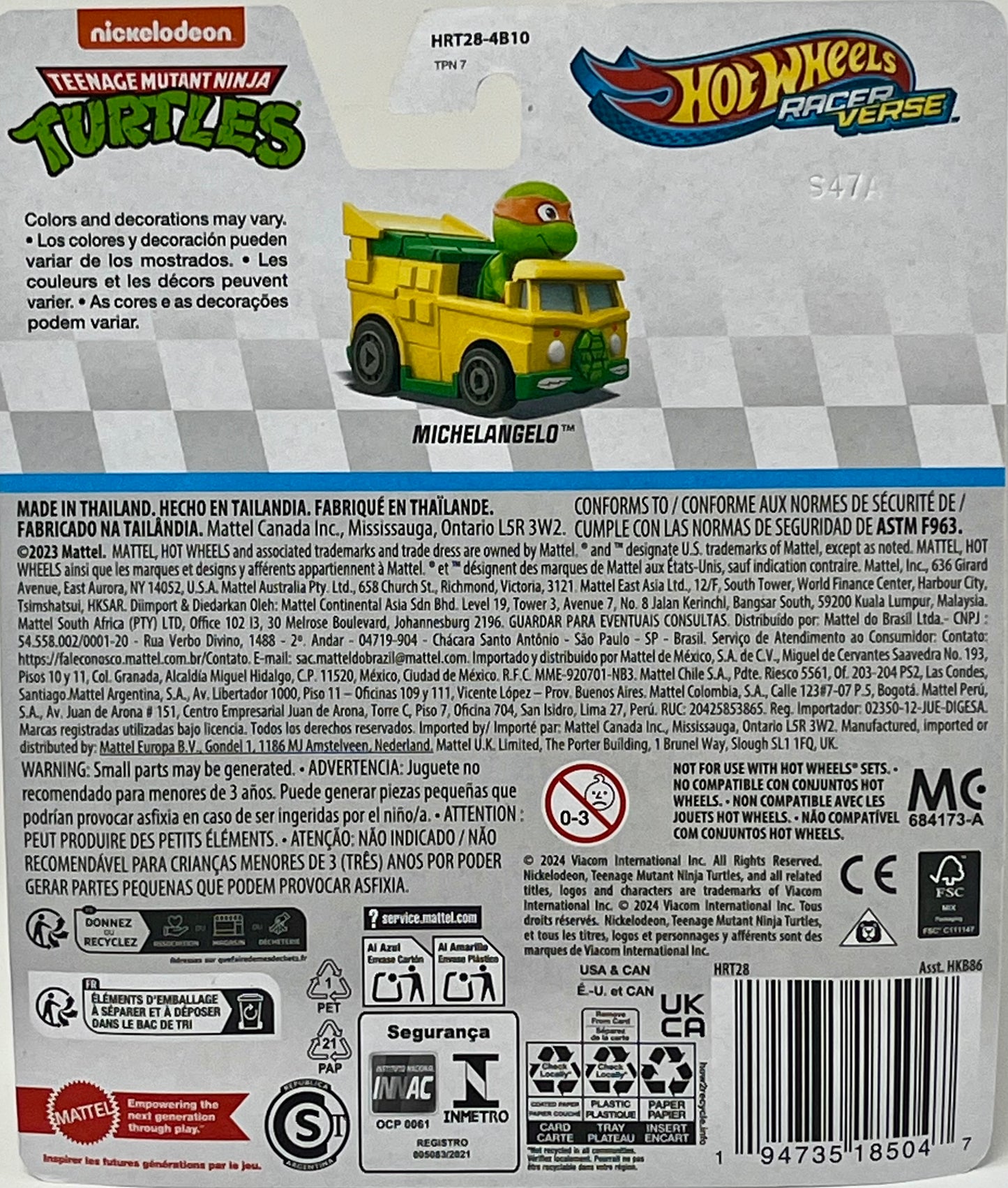 2024 Hot Wheels Racer Verse TMNT MICHAELANGELO Van