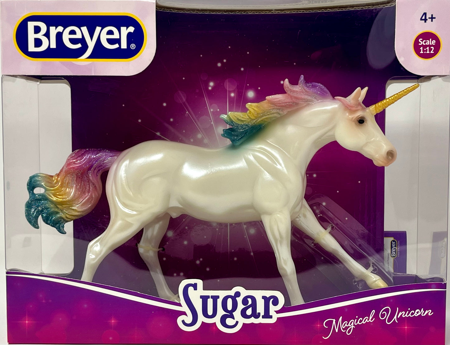 Breyer Magical Unicorn Sugar No. 97267 Pearl White w/ RAINBOW MANE & TAIL