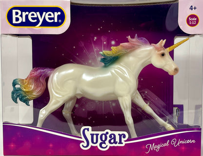 Breyer Magical Unicorn Sugar No. 97267 Pearl White w/ RAINBOW MANE & TAIL