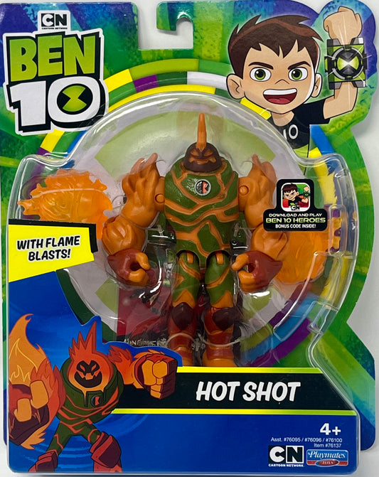 Ben 10 Hot Shot Action Figure With Flame Flash Blast Bonus Code Inside