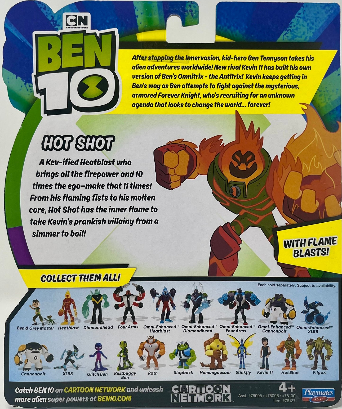 Ben 10 Hot Shot Action Figure With Flame Flash Blast Bonus Code Inside