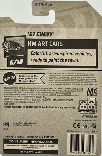 Hot Wheels HW Art Cars '57 Chevy 121/250 Black