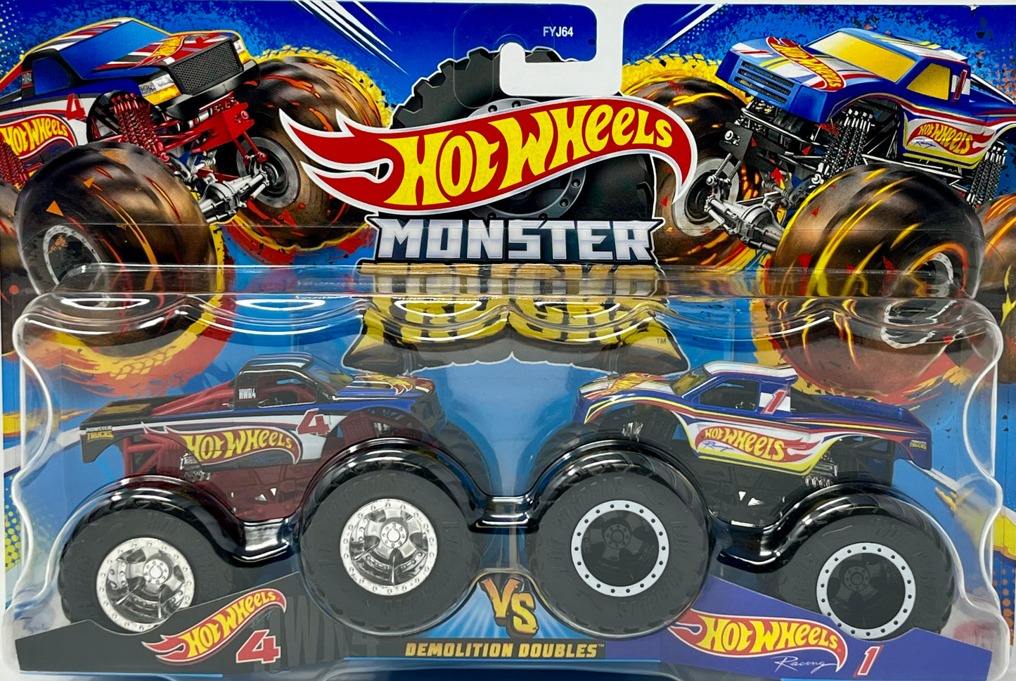 Hot Wheels Monster Trucks Demolition Doubles Hot Wheels 4 VS 1 Racing 1:64