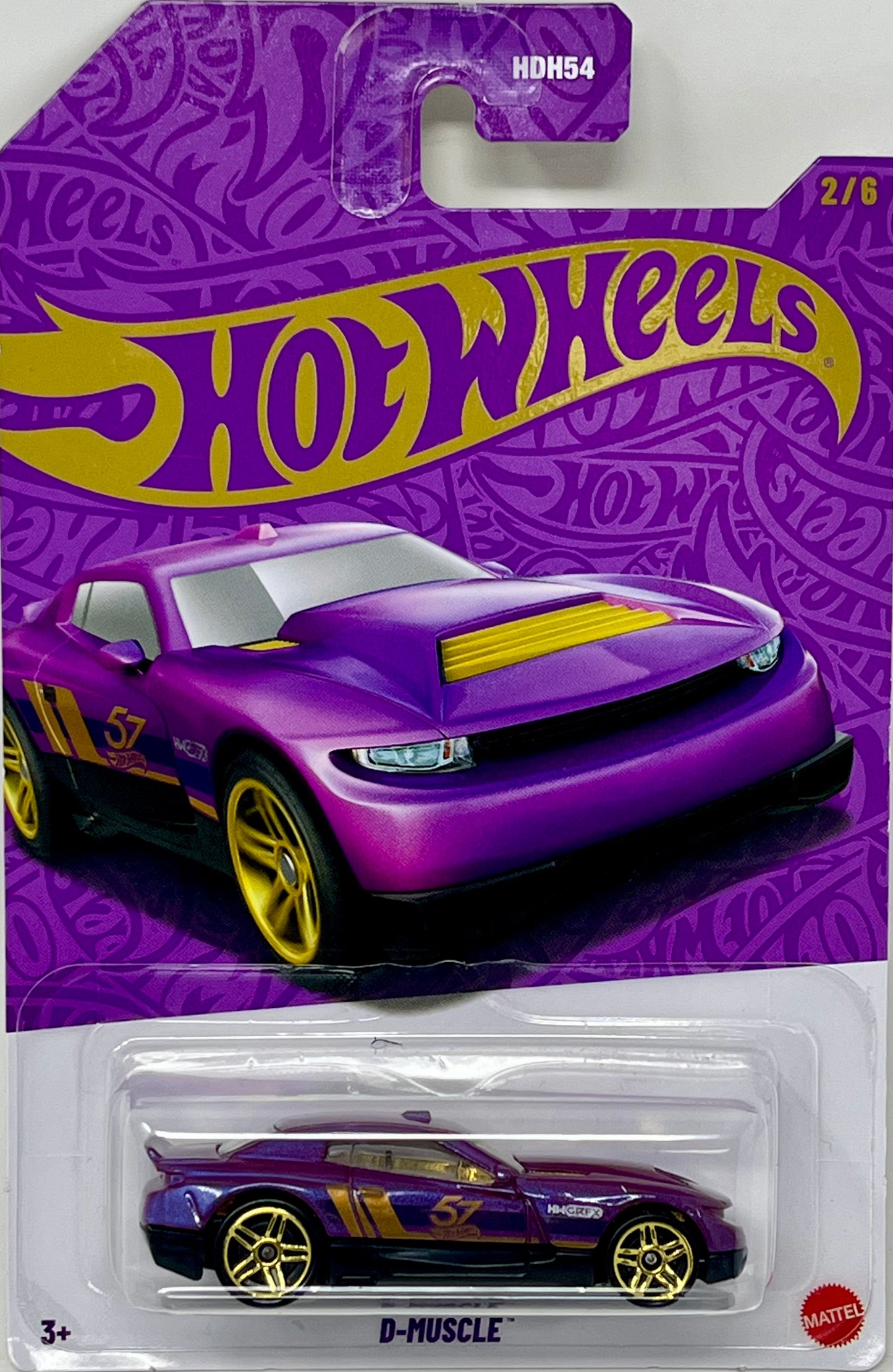 2025 Hot Wheels D-Muscle Purple And Gold 57th Anniversary 2/6