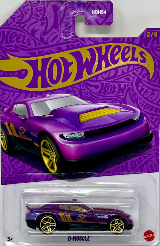 2025 Hot Wheels D-Muscle Purple And Gold 57th Anniversary 2/6