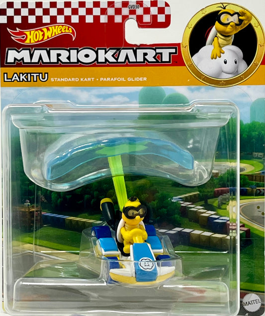 Hot Wheels Mario Kart Lakitu Standard Kart Parafoil Glider/Kite Racer 1:64