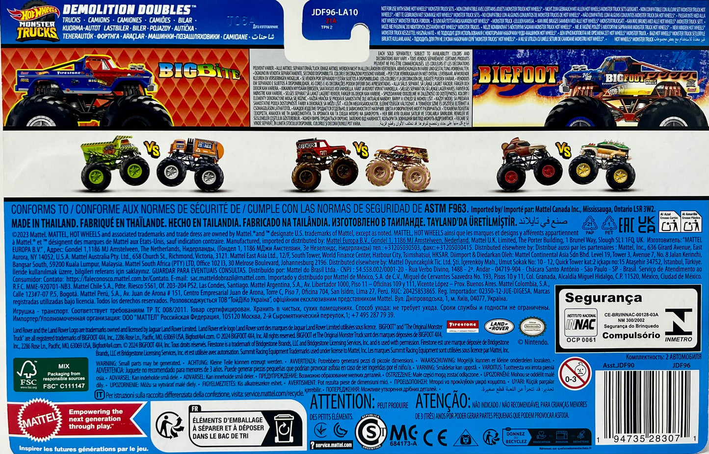 Hot Wheels Monster Trucks Demolition Doubles Big Bite Vs Bigfoot