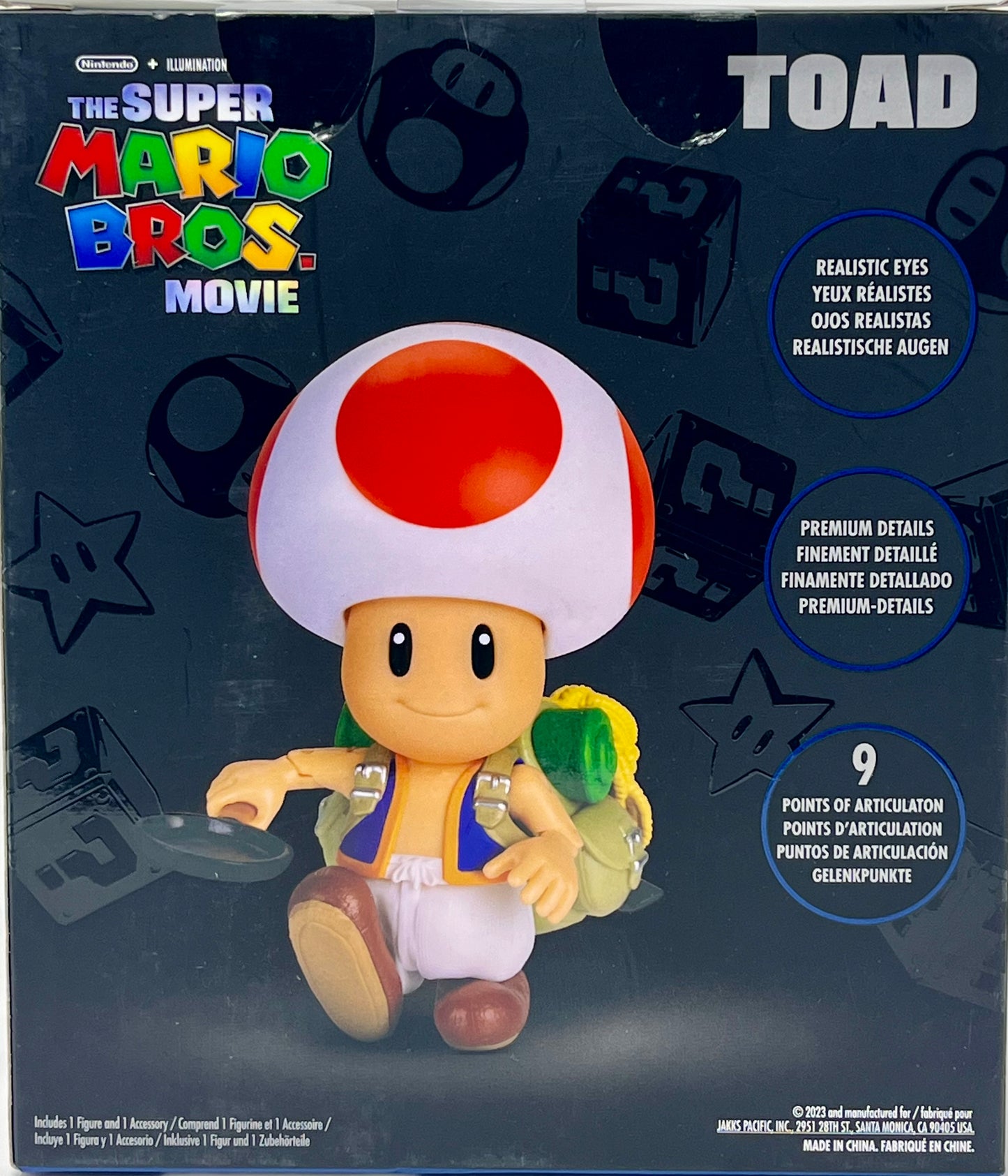 2023 Super Mario Bros Movie 5" Figure Toad Kids Toy Jakks Official Nintendo