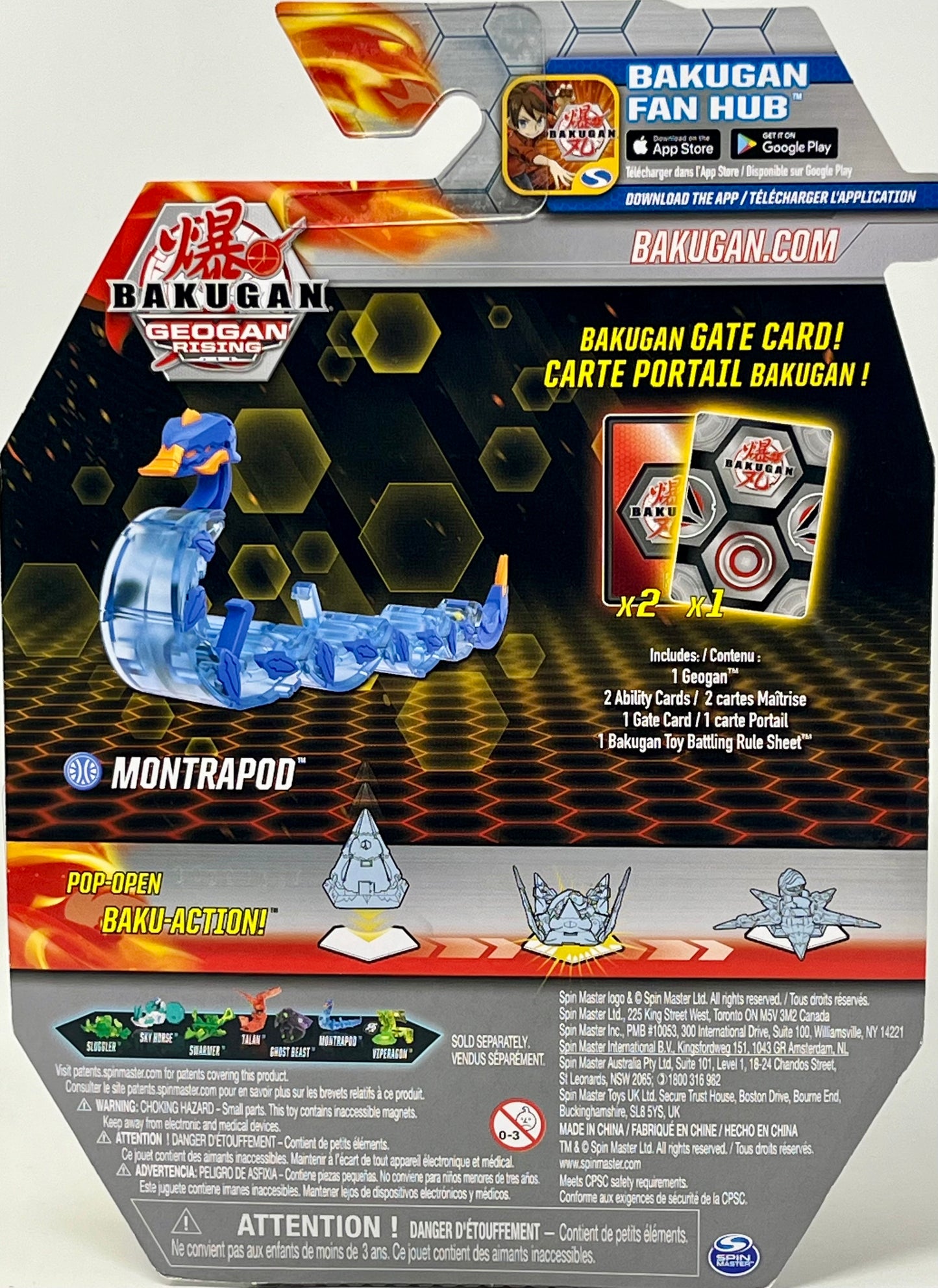 Bakugan Geogan Rising MONTRAPOD Geogan 2 Ability and 1 Gate Card