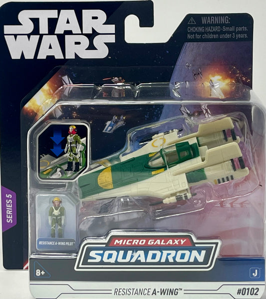 Star Wars Micro Galaxy Squadron Series 5 Resistance A-Wing w/ pilot #0102