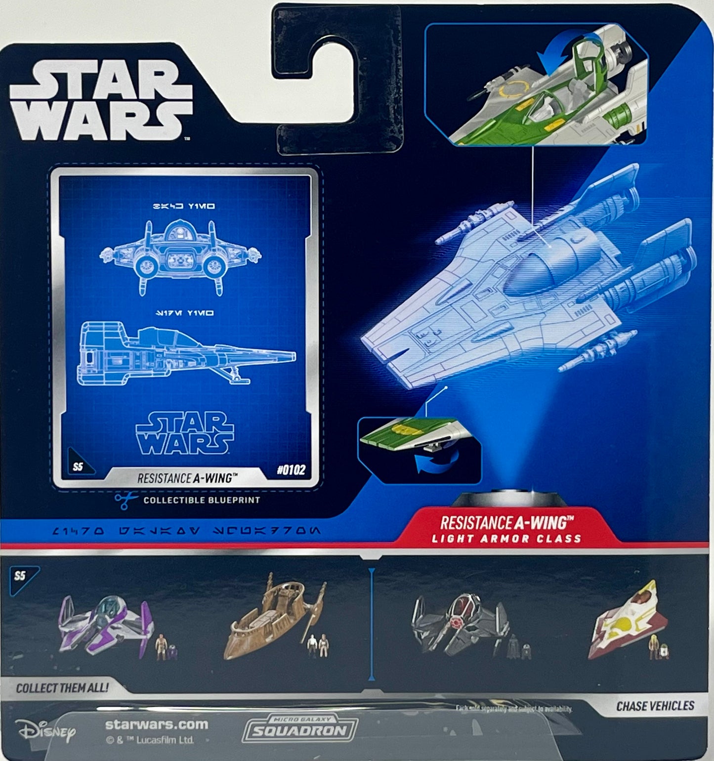 Star Wars Micro Galaxy Squadron Series 5 Resistance A-Wing w/ pilot #0102