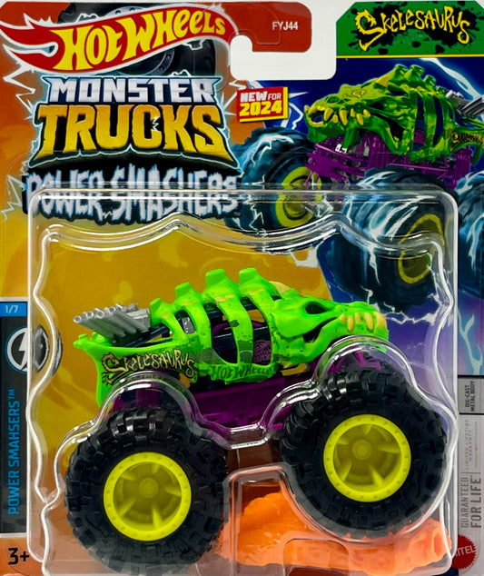 2024 Hot Wheels Monster Truck SKELESAURUS 1:64 Power Smashers 1/7