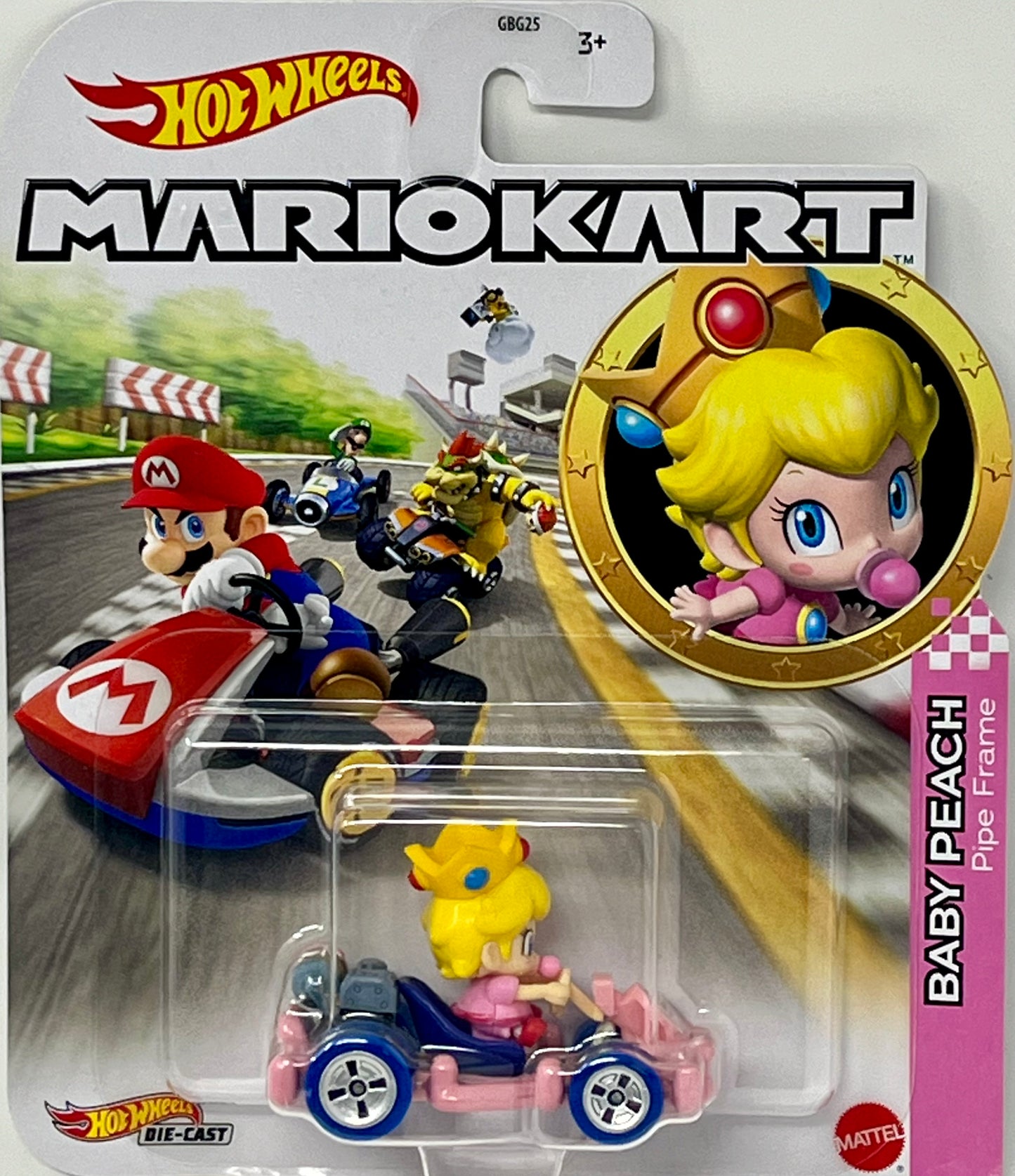 Hot Wheels Mario Kart Baby Peach Pipe Frame Diecast Car Nintendo Collectible