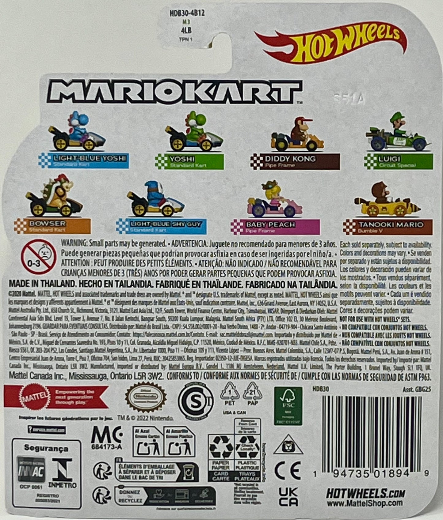 Hot Wheels Mario Kart Baby Peach Pipe Frame Diecast Car Nintendo Collectible