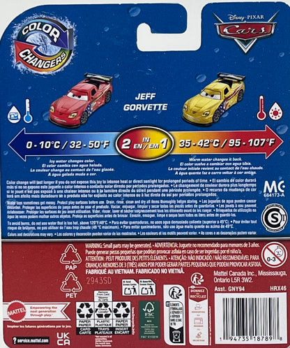 Disney Pixar Cars Jeff Gorvette Color Changers