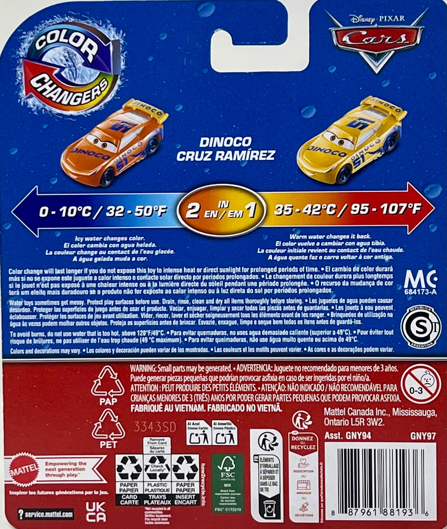 Disney Pixar Cars Color Changers Dinoco Cruz Ramirez