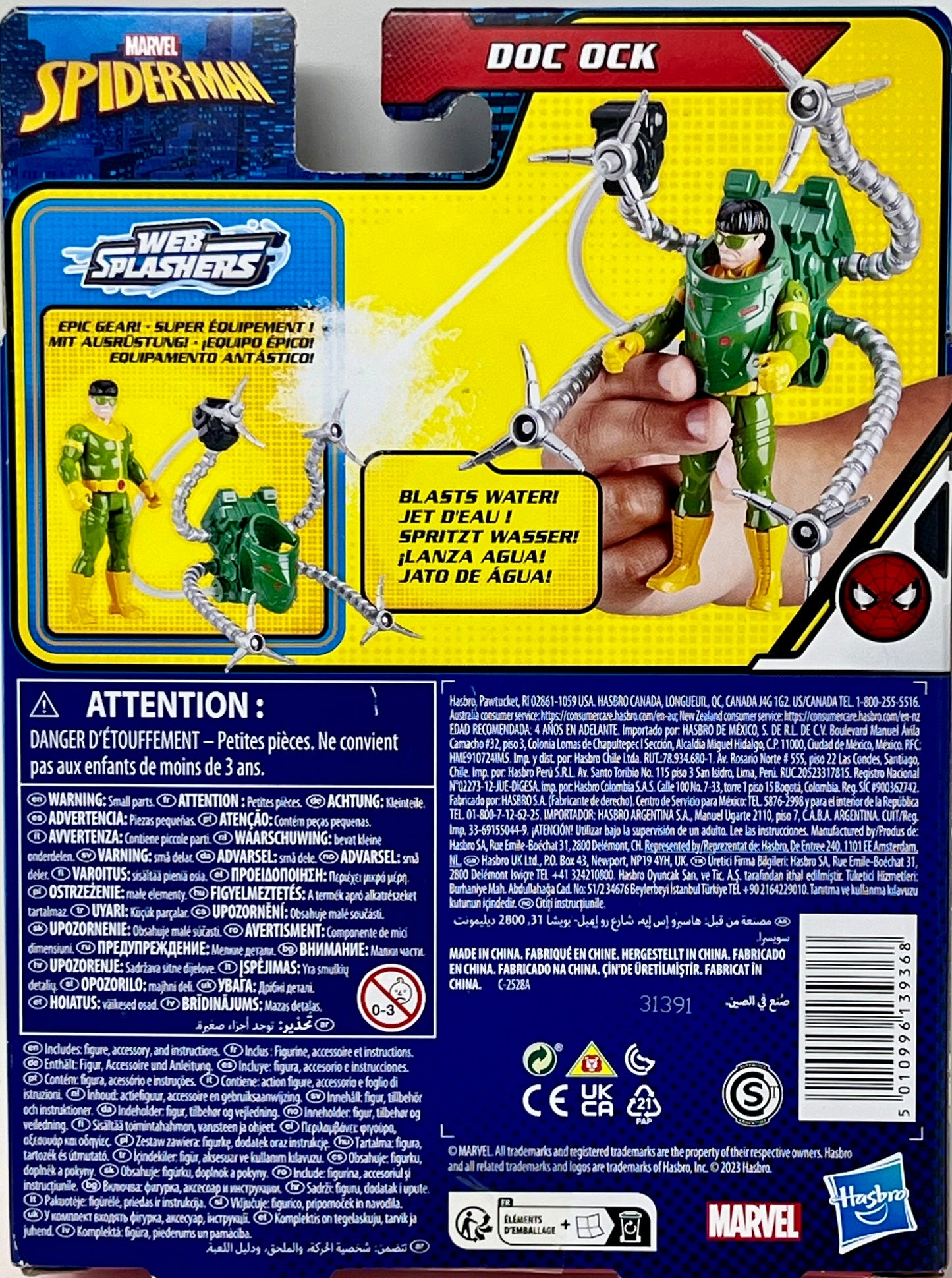 Hasbro Marvel Spider-Man Epic Hero Series Doc Ock Web Splashers 4” Figure