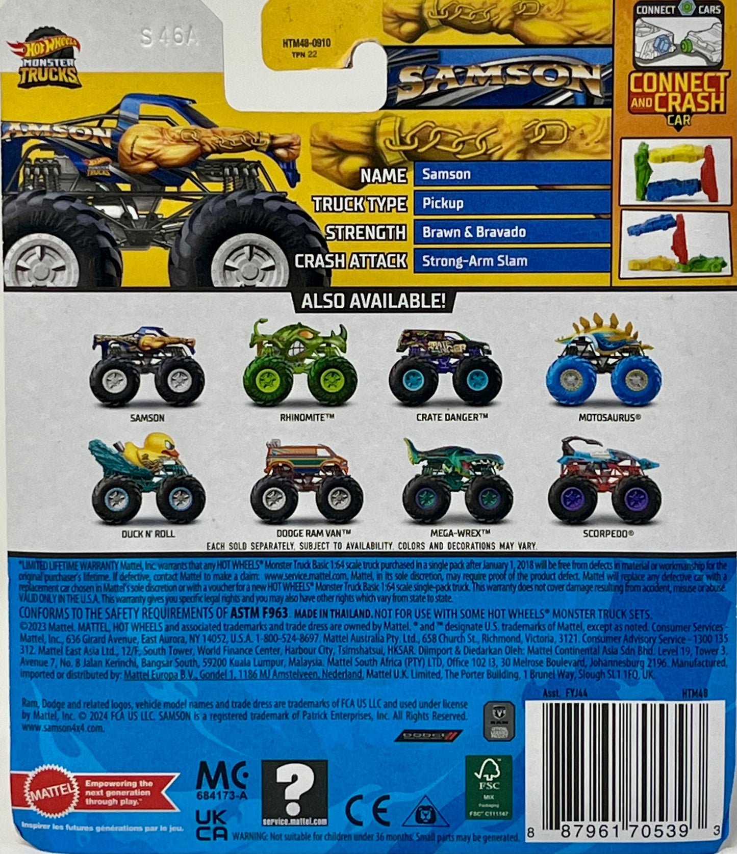 Hot Wheels Monster Trucks Samson Blue Leading Legends