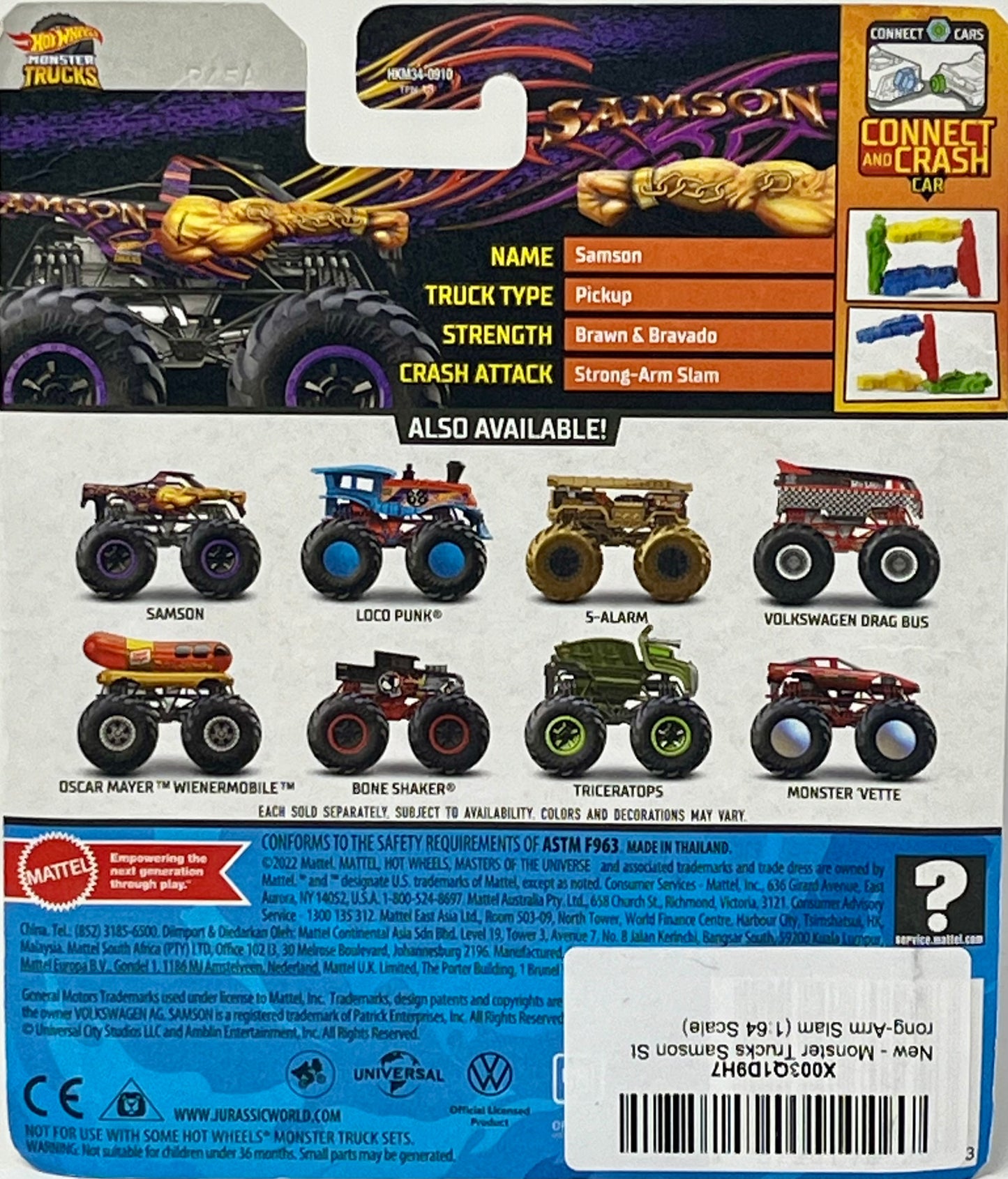 Hot Wheels Monster Trucks Samson Purple Leading Legends 2/6