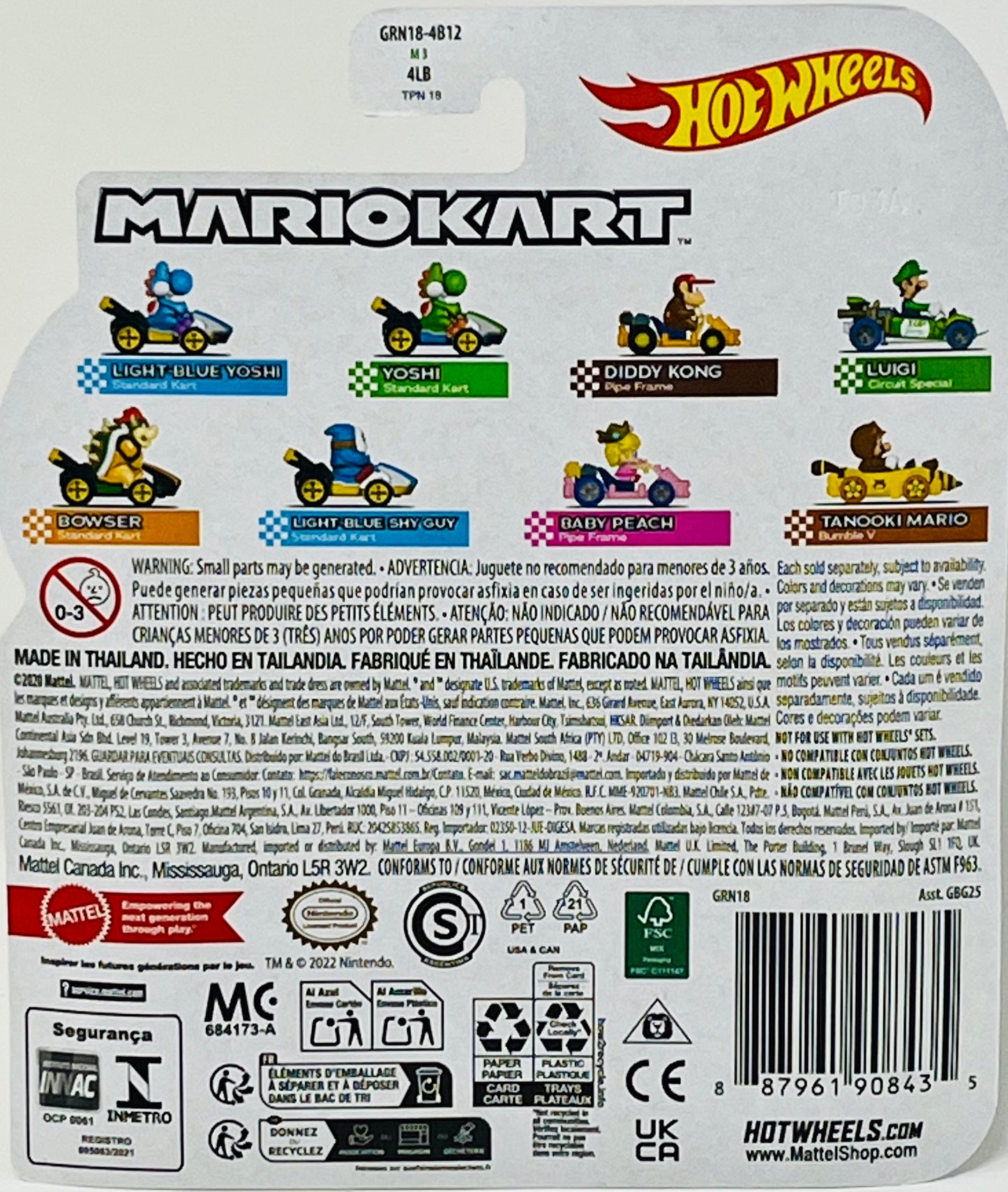 Hot Wheels Mario Kart LUIGI Circuit Special 1:64