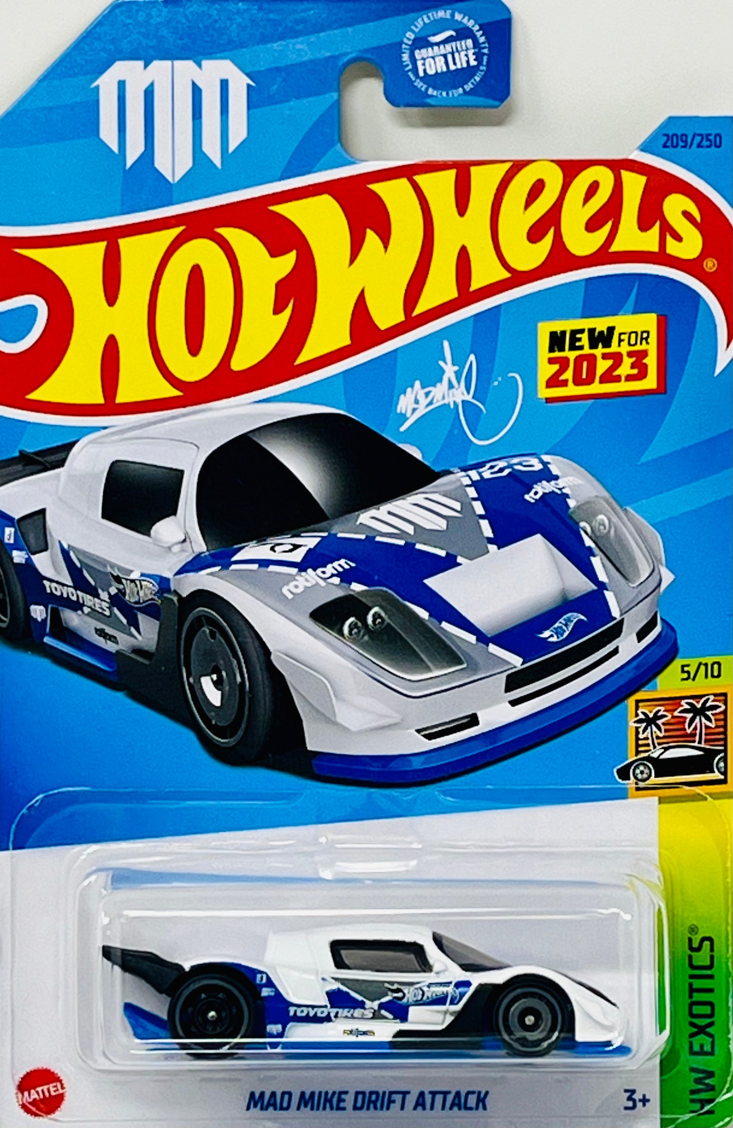 Hot Wheels Mad Mike Drift Attack White 209/250 HW Exotics 5/10