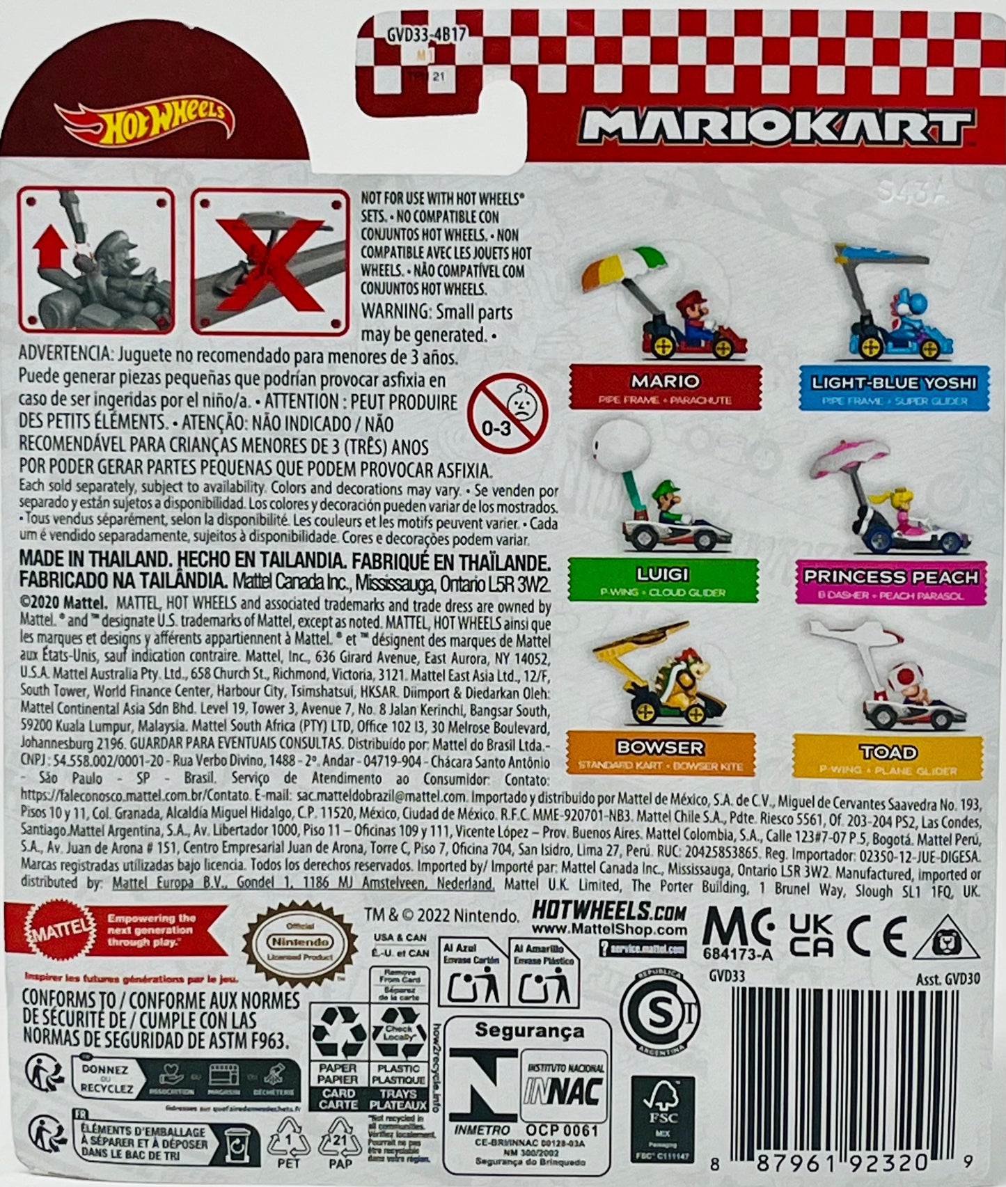 Hot Wheels Mario Kart Bowser Standard Kart + Bowser Kite