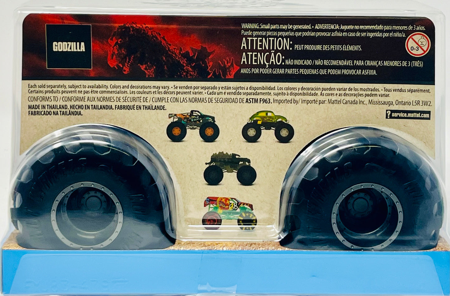 Hot Wheels Monster Trucks Oversize GODZILLA Metal Body Truck