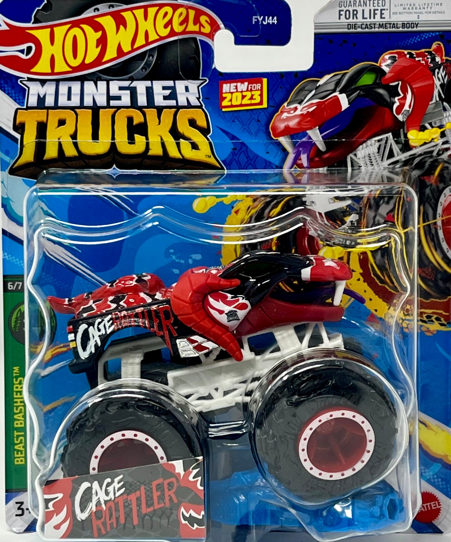 Hot Wheels Monster Trucks Cage Rattler Beast Bashers 6/7