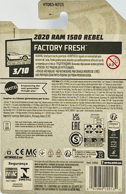 Hot Wheels Dodge Ram 1500 Rebel Black 24/250 HW Factory Fresh 3/10
