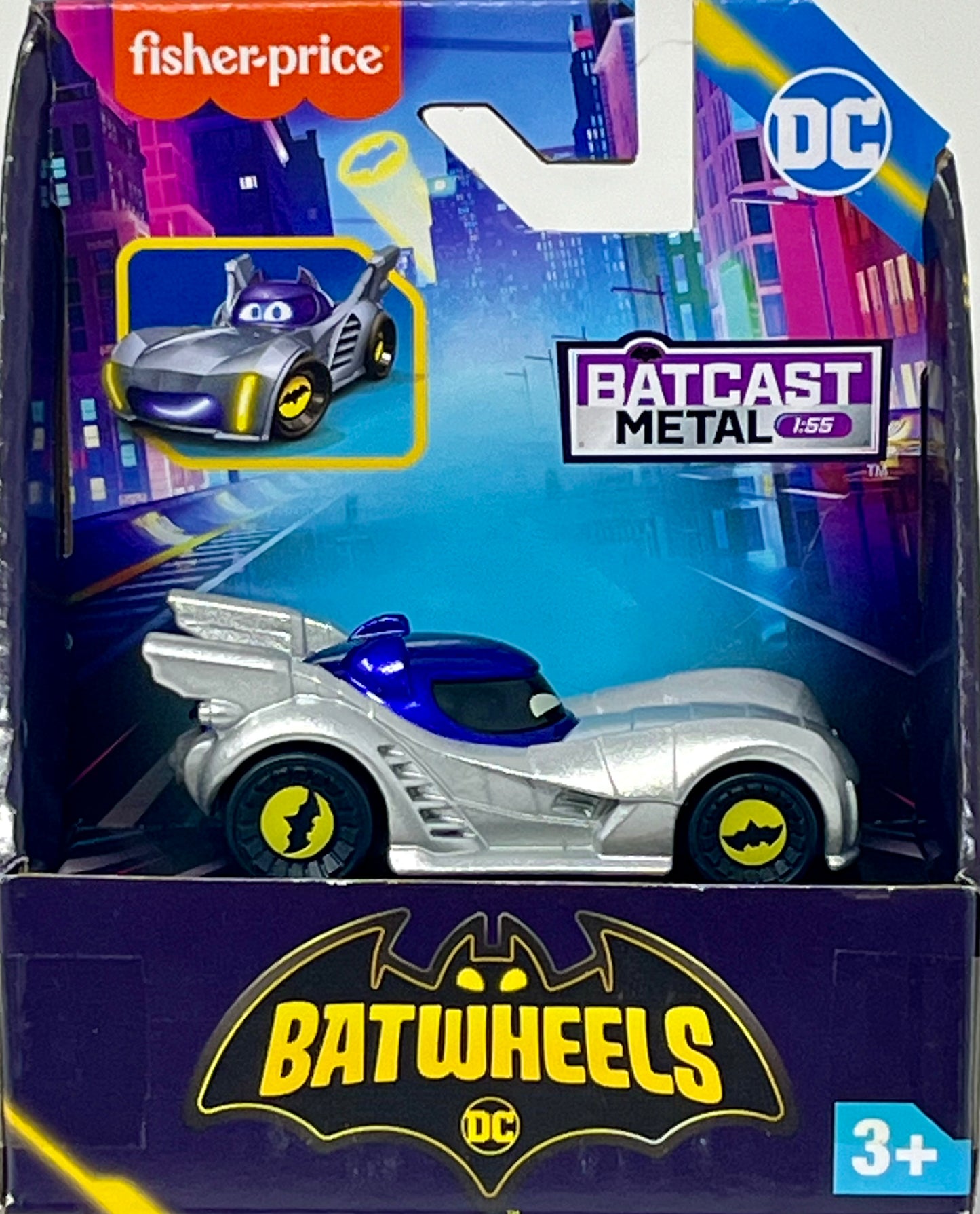 Fisher Price DC Batwheels Armored Bam The Batmobile 1:55 Chrome