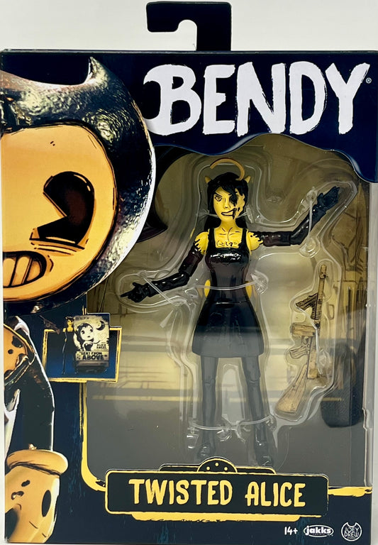 Bendy And The Ink Machine TWISTED ALICE 5” Figure With Tommy Gun Jakks Pacific