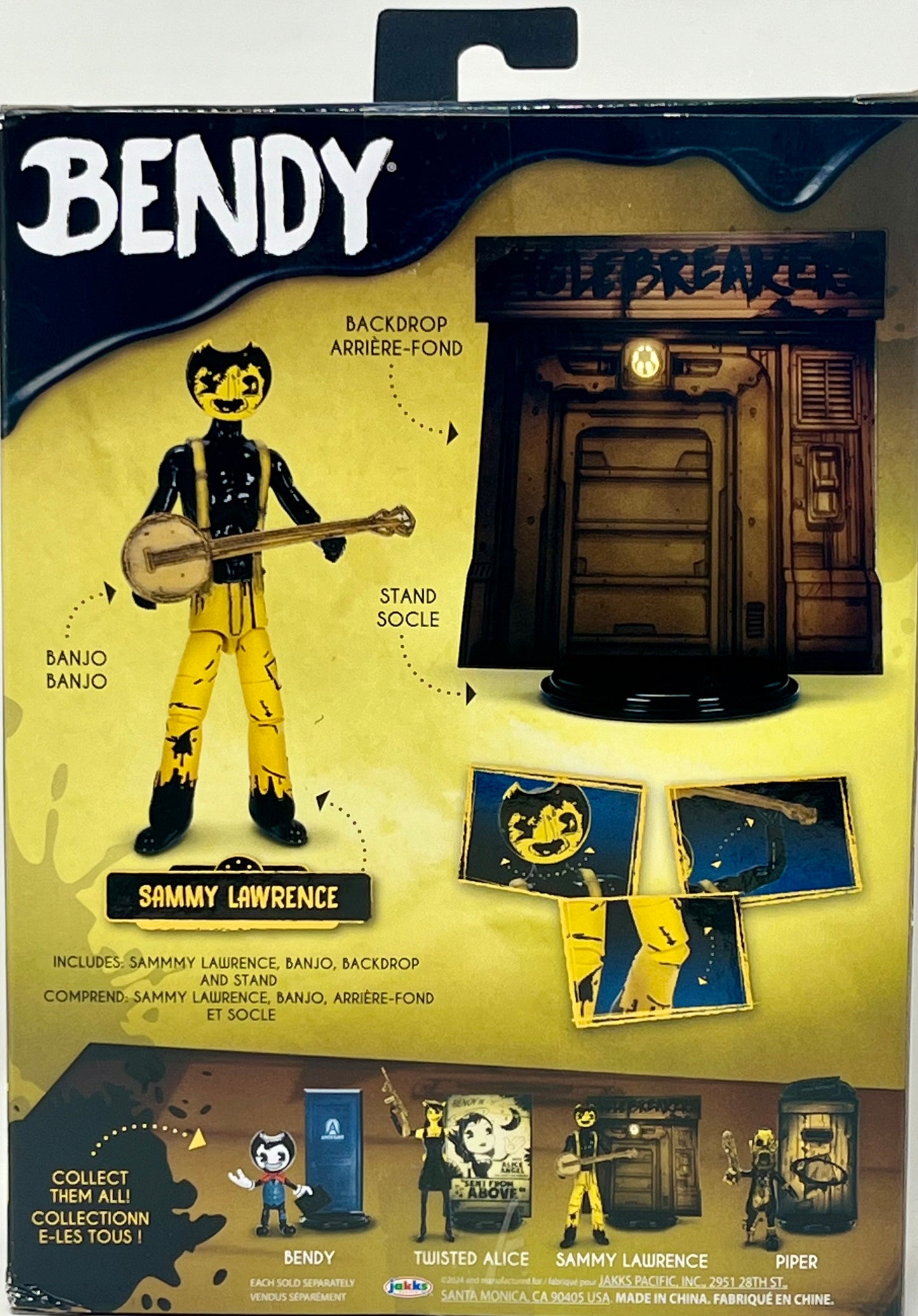 Bendy and The Ink Machine Sammy Lawrence With Banjo, Stand Socle & Backdrop