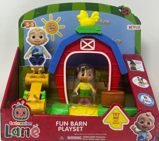 Cocmelon Lane Fun Barn Playset Barrel Spins Teeter Totter