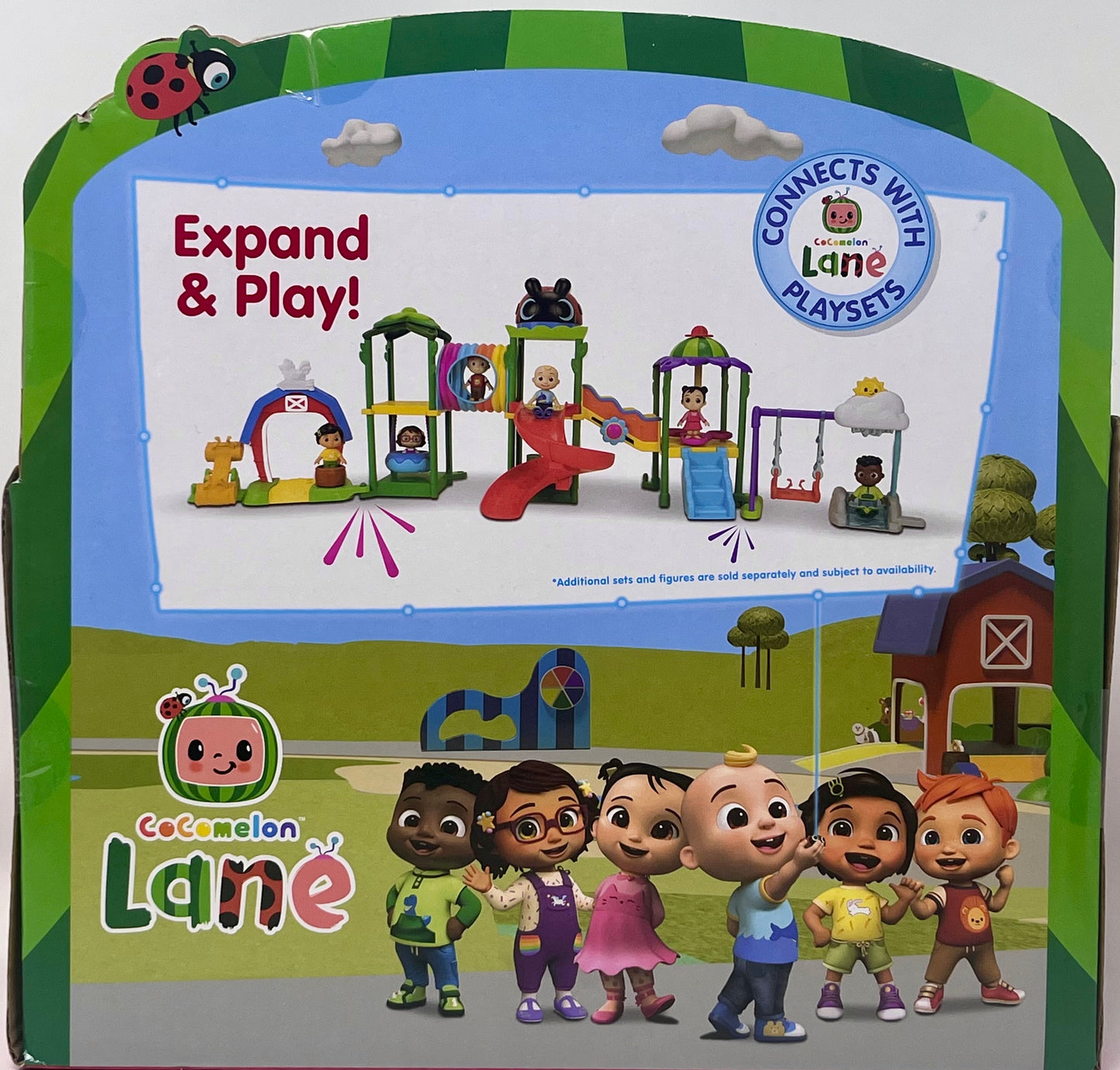 Cocmelon Lane Fun Barn Playset Barrel Spins Teeter Totter