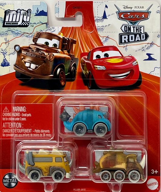 Disney Pixar Cars Mini Racers Dino Clankylosaurus Westfalanpus Quadratorquosaur