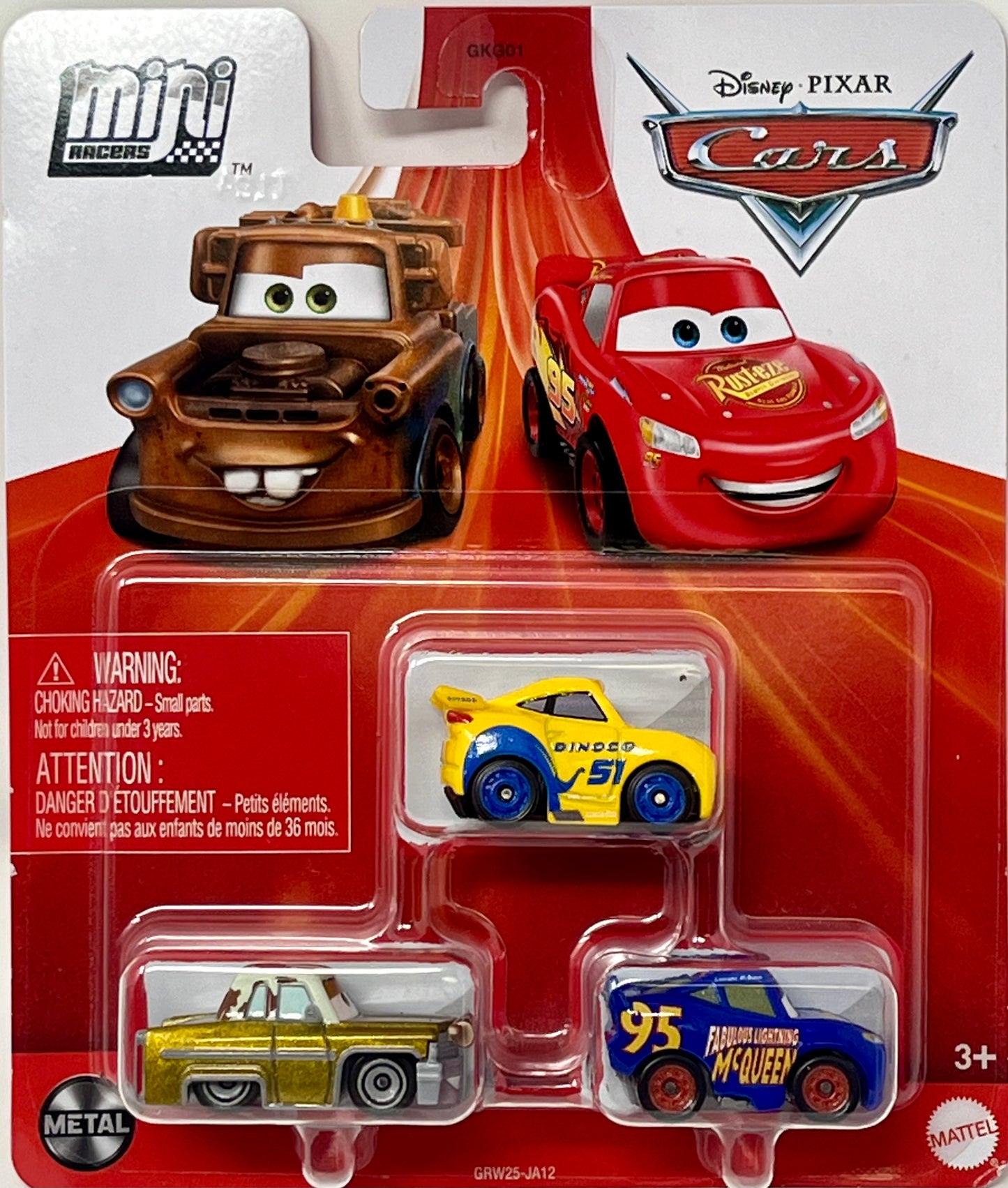 Disney Pixar Cars Mini Racers 3 Pack TEX, Fabulous Lightning & Cruz
