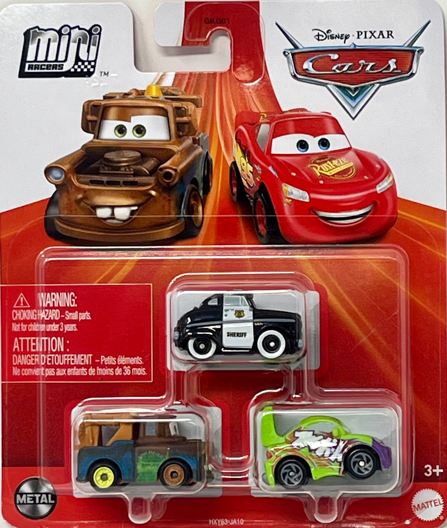 Disney Pixar Cars Mini Racers Wingo , Sheriff & Mater 3 Pack