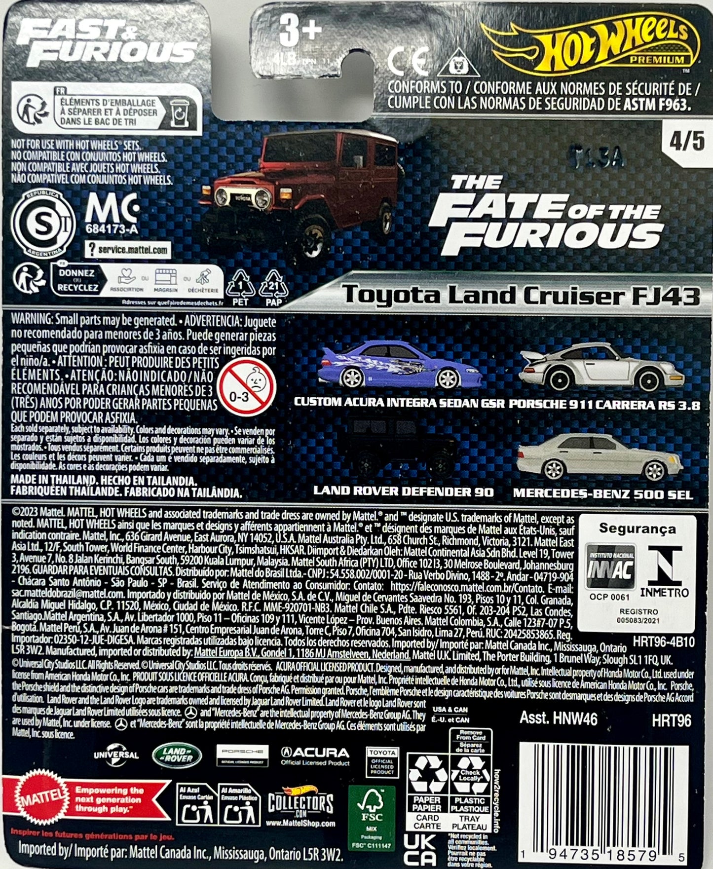 Hot Wheels Premium Fast & Furious Toyota Land Cruiser FJ43