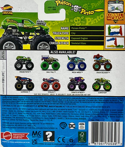 Hot Wheels Monster Trucks POISON PINTO Green Crash Legends Series 4/5