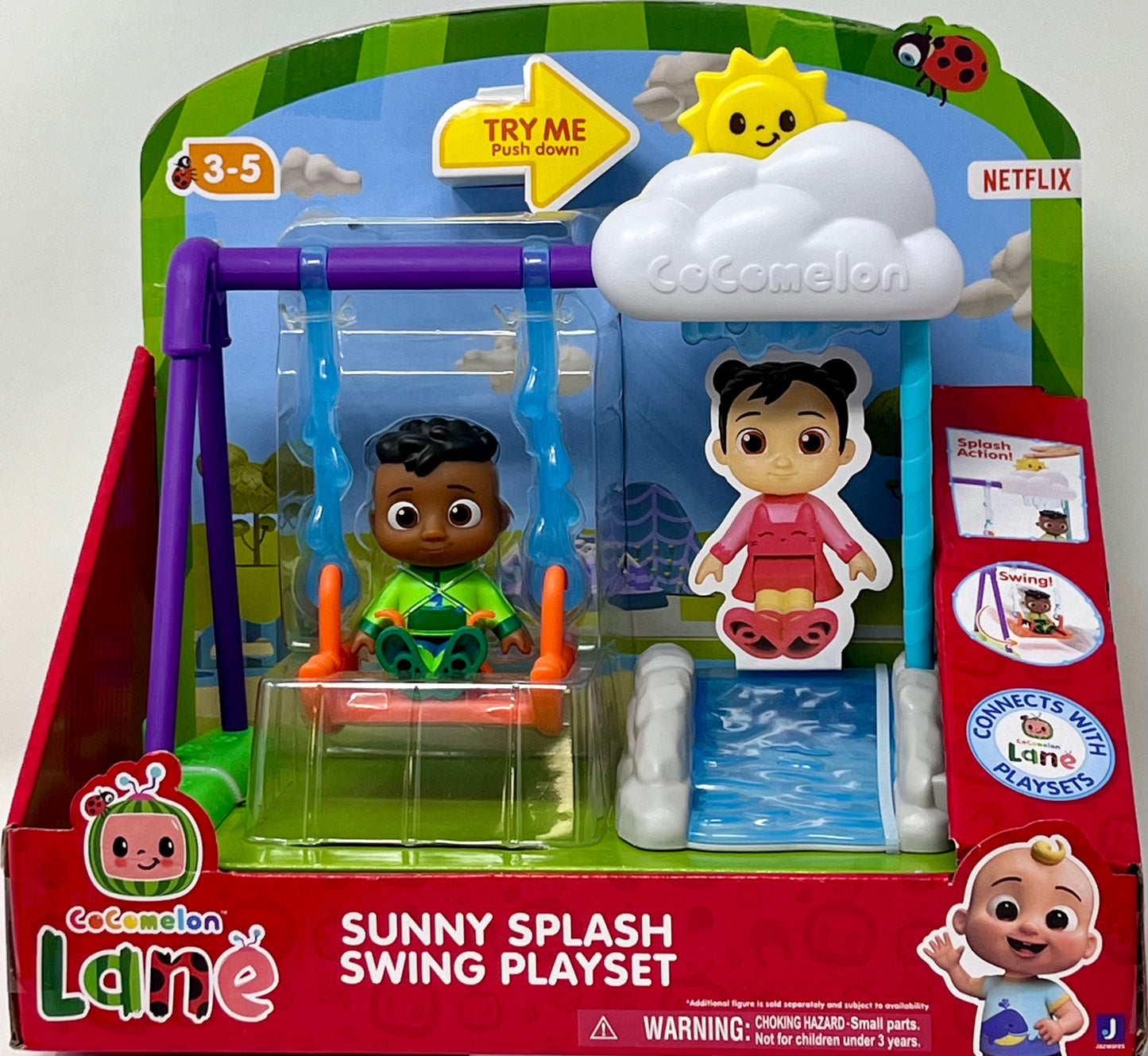 Cocomelon Lane Sunny Splash Swing Playset