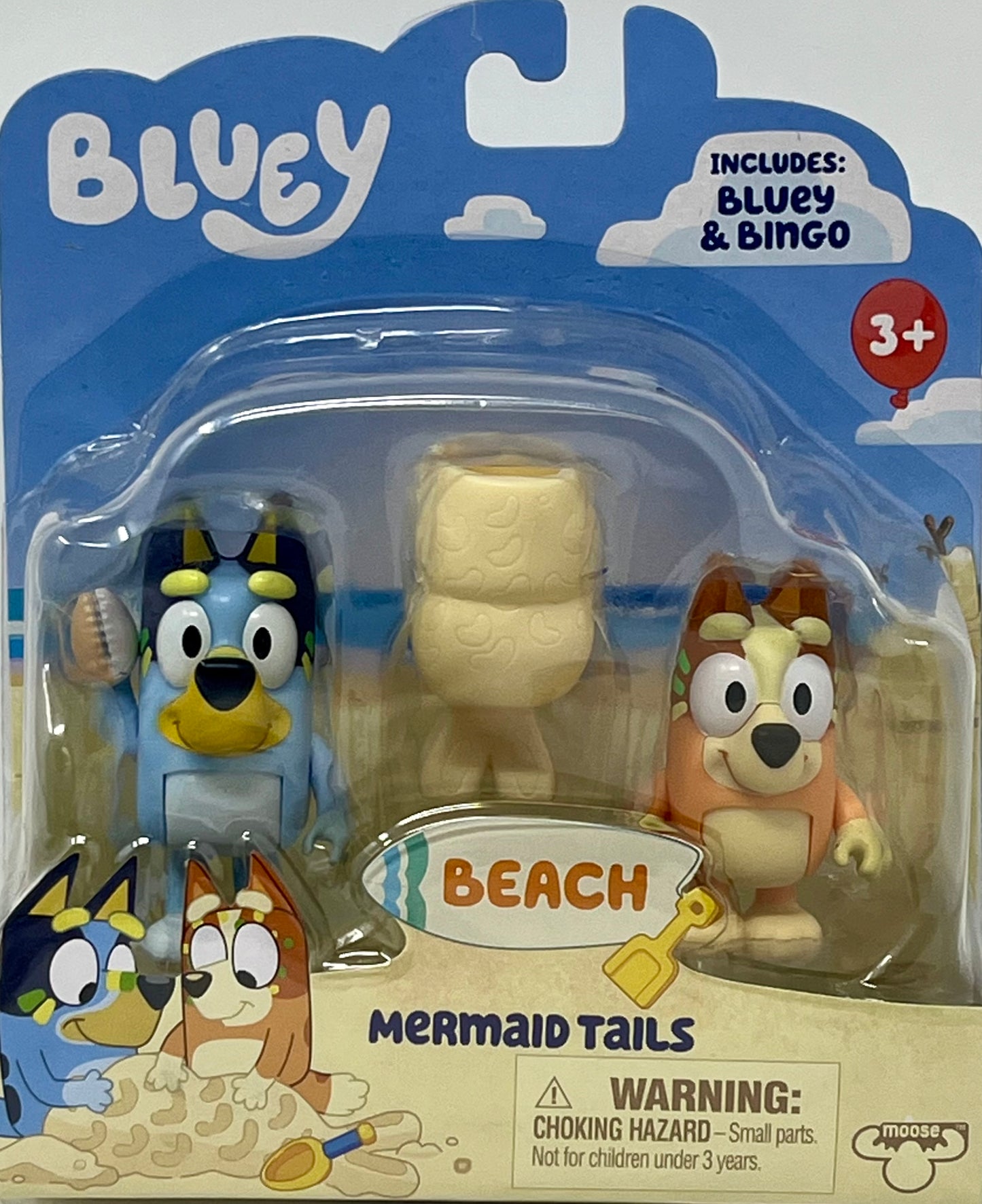 Bluey Beach Mermaid Tails Figure Pack Bluey & Bingo