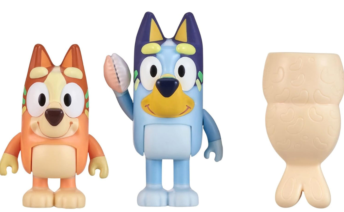 Bluey Beach Mermaid Tails Figure Pack Bluey & Bingo