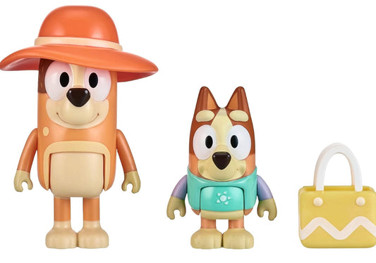 Bluey Beach Chilli & Bingo "Beach Day" Figurine Toy Set