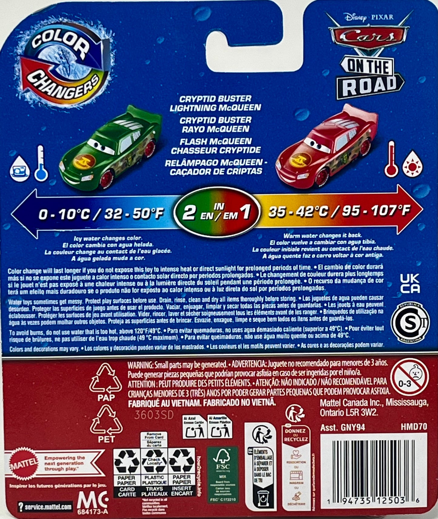 Disney Pixar Cars Cryptid Buster Lightning McQueen Color Changers
