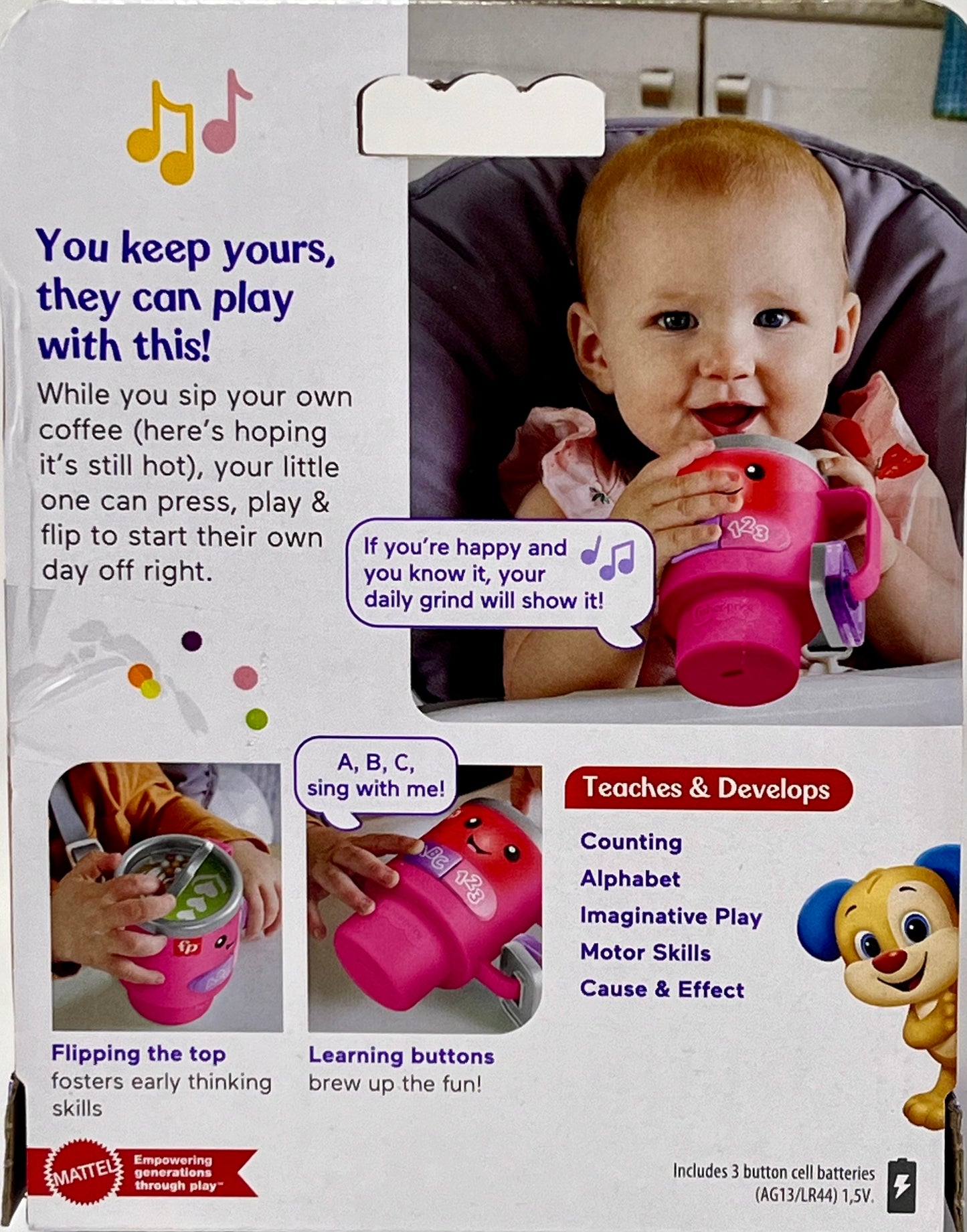 Fisher-Price PINK Laugh and Learn with Lights Music Coffee Mug